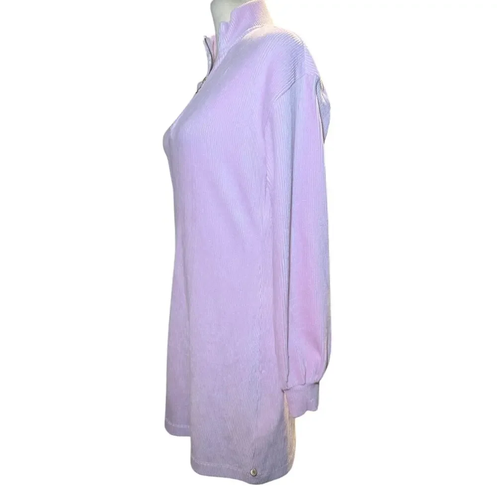 Scotch & Soda Amsterdam Ribbed Corduroy Quarter Zip Dress, Pink, Girls Size 16